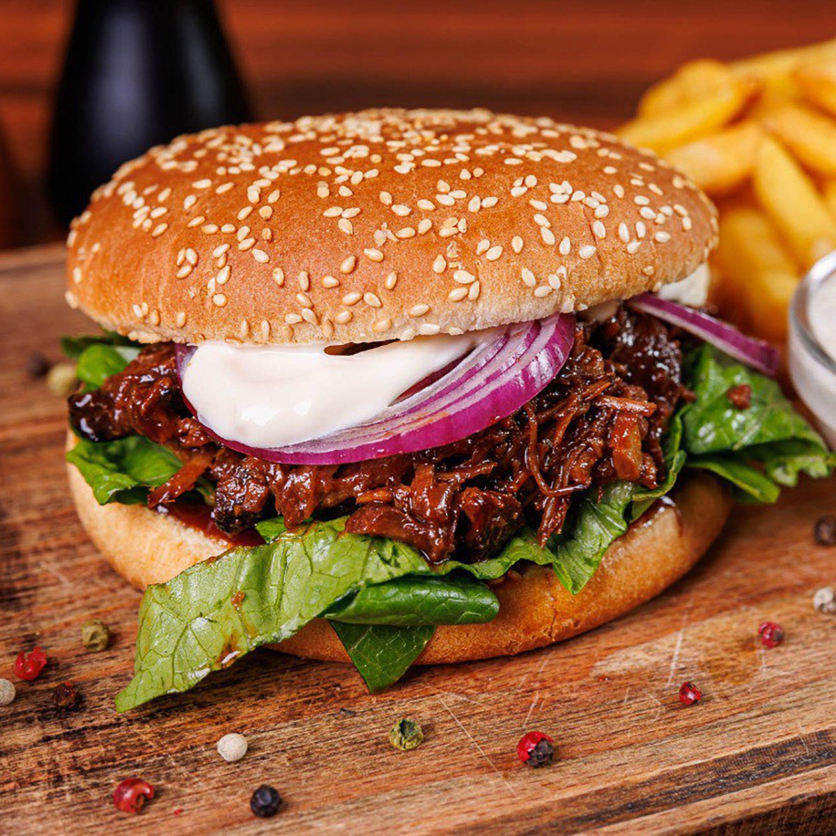 BBQ pork burger